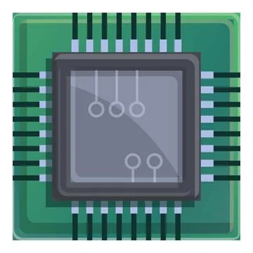 Notebook processor icon, cartoon style Stock Illustration