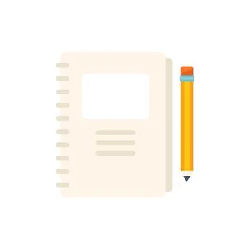 Notebook project icon flat vector. Business test Illustrazione stock