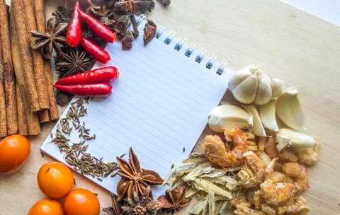 Notebook for recipes Foto stock