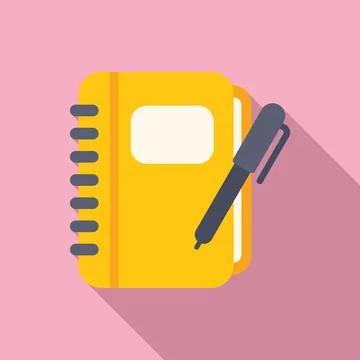 Notebook registration account icon flat vector. Factor id user Stock Illustration