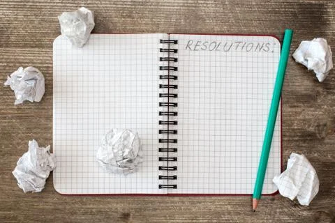 Notebook for RESOLUTIONS. Stock Photos