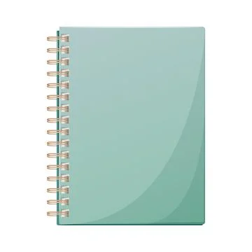 Notebook on rings for notes in green color. Vector illustration. Illustrazione stock
