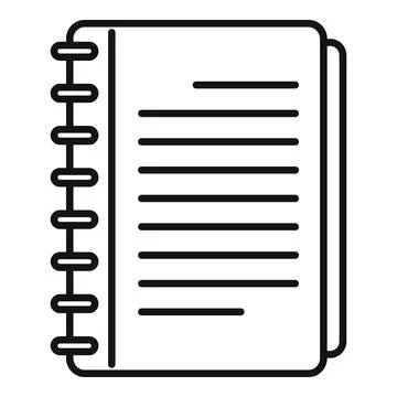 Notebook routine scenario icon outline vector. Activity film Stock Illustration