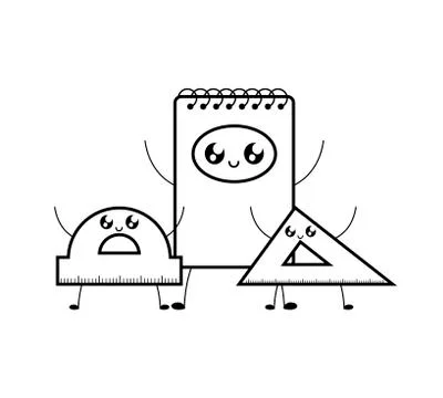 Notebook with rules kawaii style Stock Illustration