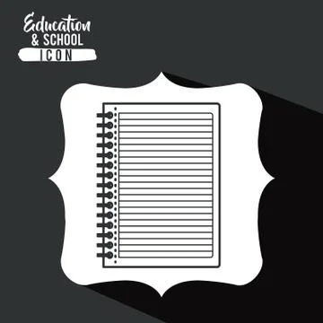 Notebook for school inside frame design Stock Illustration