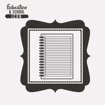 Notebook for school inside frame design Stock Illustration