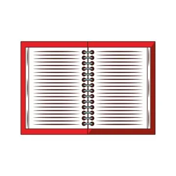 Notebook school open isolated cartoon Stock Illustration
