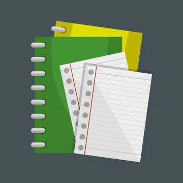 Notebook school supply icon Stock Illustration