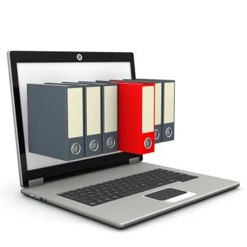 Notebook seven folders red folder Illustrazione stock