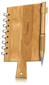Notebook shaped cutting board Illustrazione stock