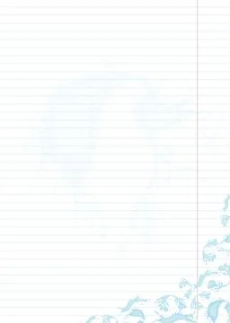Notebook sheet with drops and splashes of water Stock Illustration