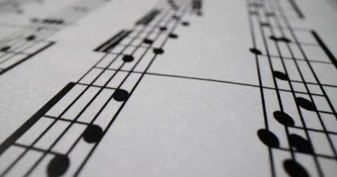 Notebook sheet with musical notes for performing symphony Stock Footage 248312026