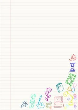 Notebook sheet with place for text. Stock Illustration