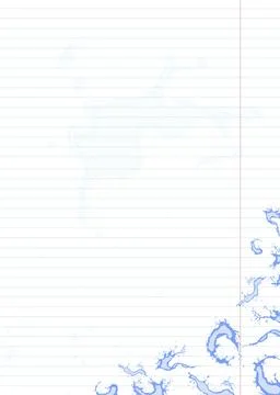 Notebook sheet with water drops and splashes design Stock Illustration