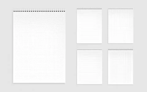 Notebook sheets.pages with lines, dots and checks. Stock Illustration