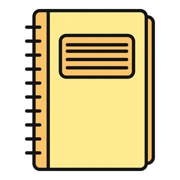 Notebook showing a label for writing notes and school work Stock Illustration