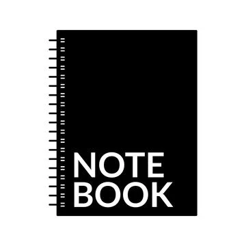 Notebook Silhouette. Black and White Icon Design Elements on Isolated White.. イラスト素材