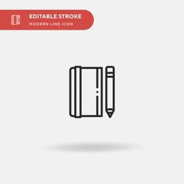 Notebook Simple vector icon. Illustration symbol design template for web mobi Stock Illustration
