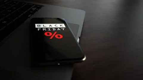 Notebook Smartphone Black Friday Illustrazione stock