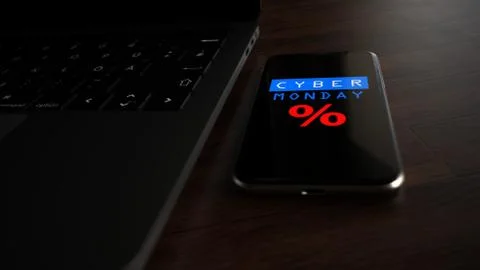 Notebook Smartphone Cyber Monday Illustrazione stock