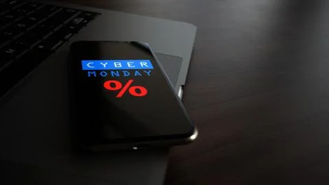 Notebook Smartphone Cyber Monday Stock Illustration
