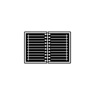 Notebook solid icon, Education and school element Illustrazione stock