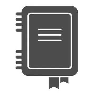 Notebook solid icon. Notepad vector illustration isolated on white. Note glyph 스톡 일러스트