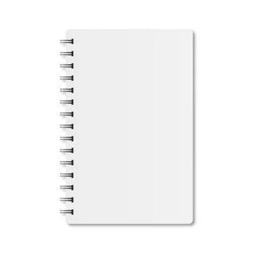 Notebook with spiral and shadow on a white background Stock Illustration