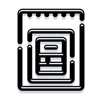 Notebook with spiral binding education and office supply 库存插图