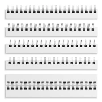 Notebook spiral binding sheets. Iron wired spirals set, diary calendar or イラスト素材