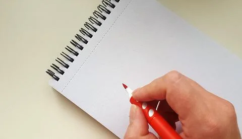 Notebook with spiral Notebook template mock up for artwork. Stock Photos