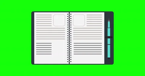 Notebook spiral pen vector notepad book. Note white isolated design diary  Video stock 141722212
