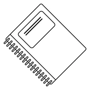Notebook spiral school thin line Stock Illustration