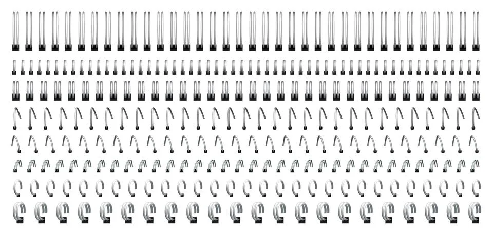 Notebook spirals, wire ring bindings and springs Stock Illustration