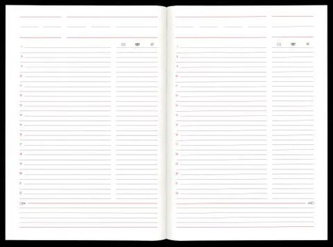 Notebook spread Foto stock