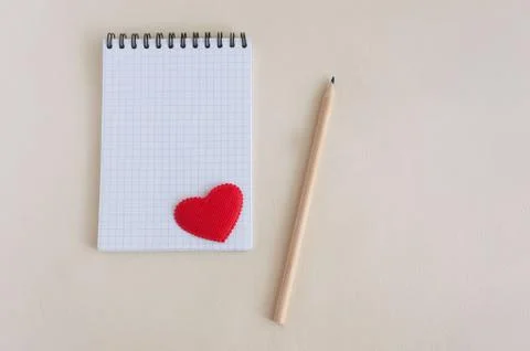 Notebook on a spring with a pencil  Stock Photos