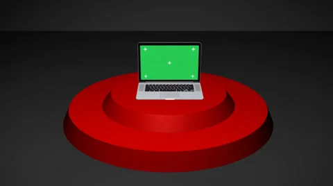 Notebook on Stage With Green Screen With Alpha Stock Footage 29322114
