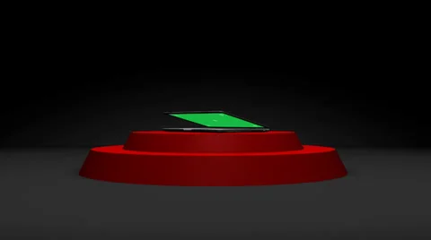 Notebook on Stage With Green Screen With Alpha Stock Footage 29326906