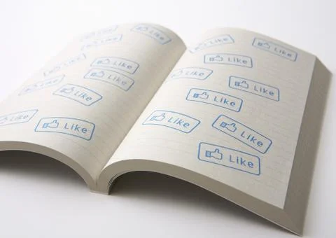 Notebook with "like" stamps 写真素材