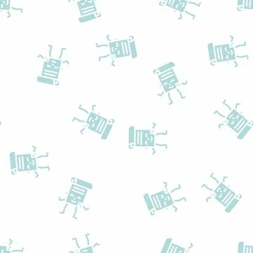 Notebook stationery character glyph vector seamless pattern 스톡 일러스트