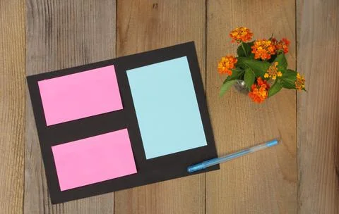 Notebook With Sticky Notes Stock Photos