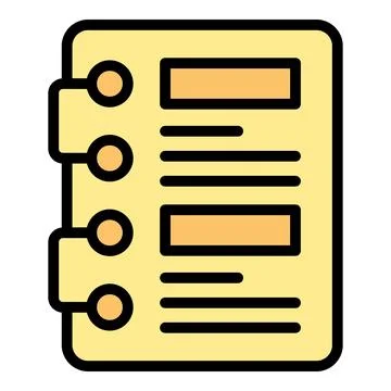 Notebook study icon vector flat Stockillustratie