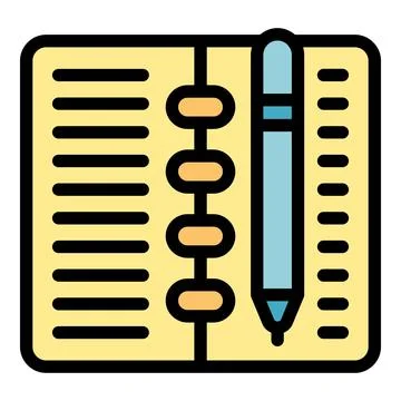 Notebook study icon vector flat Ilustración de archivo