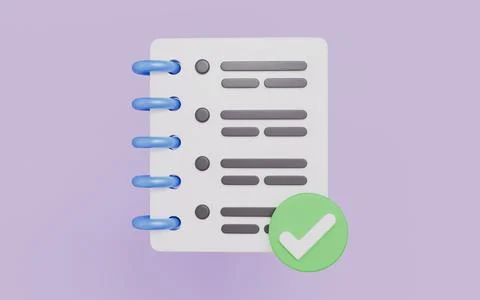 A notebook style icon finished notes, Documented tasks and archived work Illustrazione stock