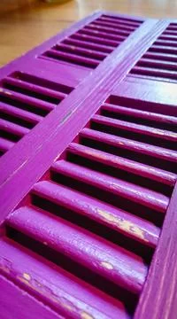 Notebook stylized as small pink window shutters Stock Photos