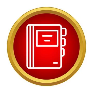 Notebook with tabs icon on red circle Illustrazione stock