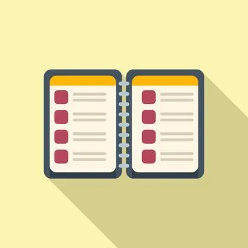 Notebook task schedule icon flat vector. Person event 스톡 일러스트