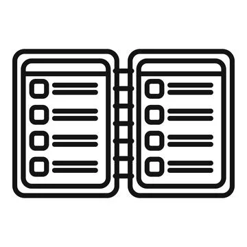 Notebook task schedule icon outline vector. Person event Illustrazione stock