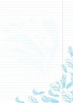 Notebook template with drops and splashes of water Stock Illustration