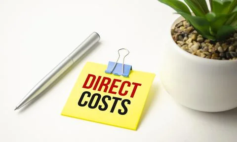 Notebook with Tools and Notes about DIRECT COSTS Foto stock